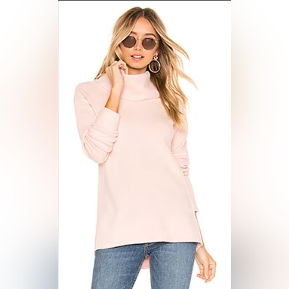 bobi pink fleece cowl neck pullover